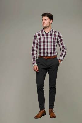 Brown Cotton Checkered Full Sleeves Shirt 2