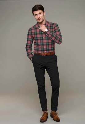 Brown Cotton Checkered Full Sleeves Shirt 2