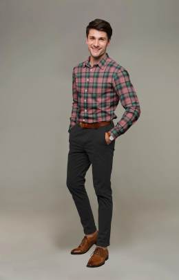 Brown Cotton Checkered Full Sleeves Shirt 3