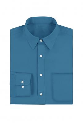 Peacock Blue Plain Cotton Full Sleeves Shirt 0