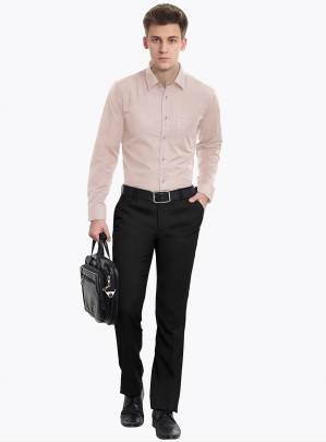 Pink Plain Cotton Full Sleeves Shirt 2