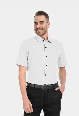 Popcorn White Half Sleeves Shirt