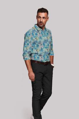 Printed Linen Full Sleeves Shirt