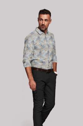 Printed Linen Full Sleeves Shirt