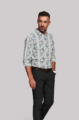 Printed Linen Full Sleeves Shirt