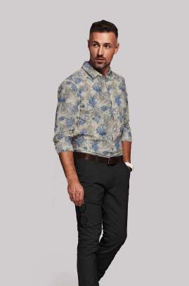 Printed Linen Full Sleeves Shirt 