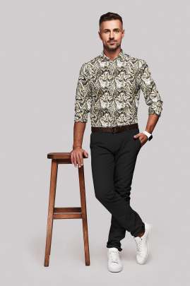 Printed Linen Full Sleeves Shirt 2