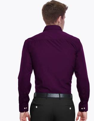 Purple Plain Cotton Full Sleeves Shirt 1