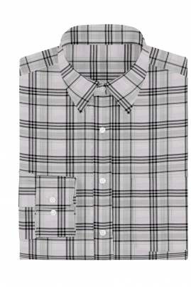 White Cotton Checkered Full Sleeves Shirt 0