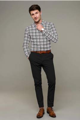 White Cotton Checkered Full Sleeves Shirt 2