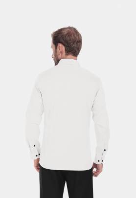 White Cotton Plain Full Sleeves Shirts 0