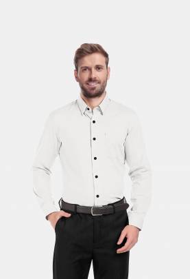 White Cotton Plain Full Sleeves Shirts 1