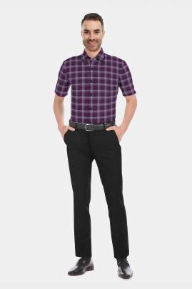 Brown Cotton Checkered Half Sleeves Shirts 2