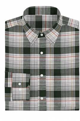 Green Cotton Checkered Full Sleeves Shirt 1