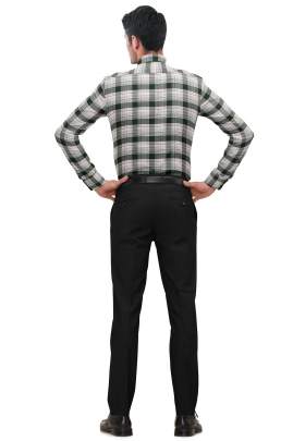 Green Cotton Checkered Full Sleeves Shirt 2