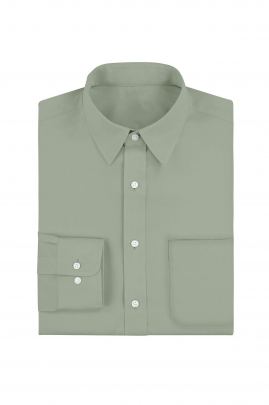 Green Plain Cotton Full Sleeves Shirt 0