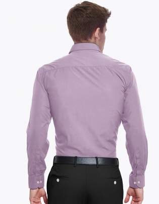 Lavender Pink Plain Cotton Full Sleeves Shirt 1