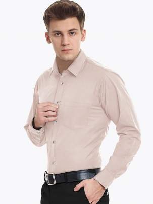 Pink Plain Cotton Full Sleeves Shirt 1