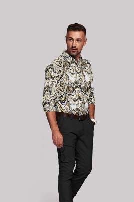 Printed Linen Full Sleeves Shirt