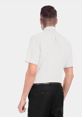 White Cotton Plain Half Sleeves Shirts 0