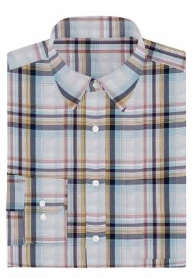 White and Blue Cotton Checkered Full Sleeves Shirt 0